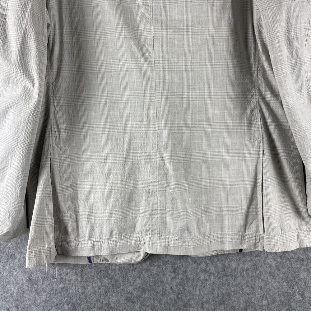 Kroon Seersucker Blazer Mens 48R Gray Glen Check Cotton Linen Unstructured - Picture 14 of 16